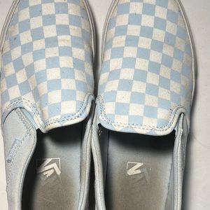 Blue checkered vans